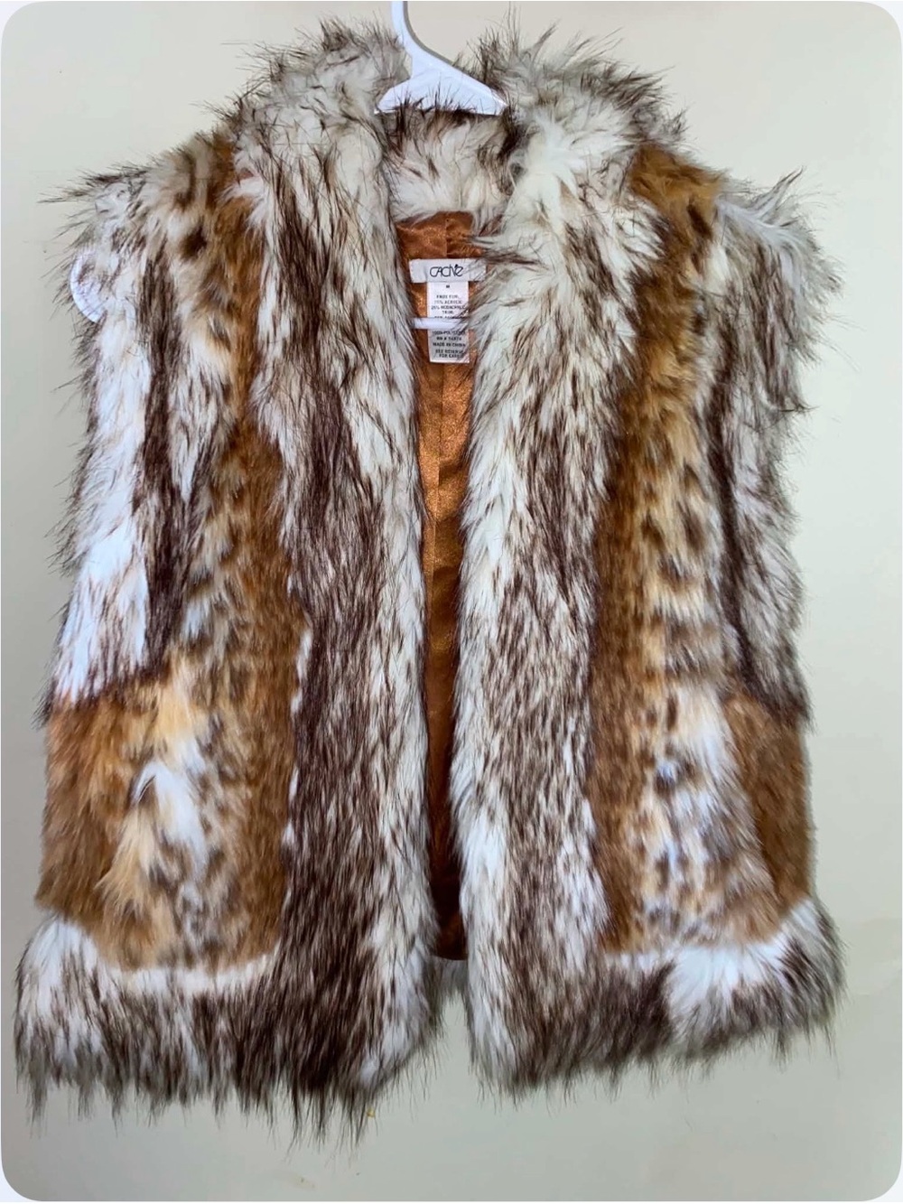Cache Faux Fur Vest - Brown & White Multi